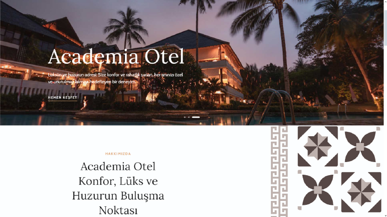 Academi Otel Web Sitesi