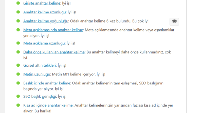 SEO Uyumlu İçerik Çalışması Örneği