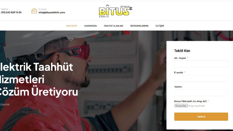 Bitus Elektrik Wordpress Tasarımı(https://bituselektrik.com)