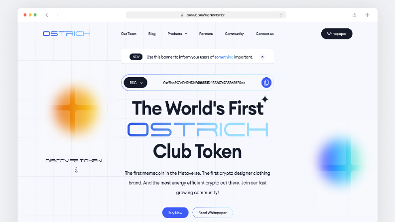 Ostrich Club Token - Arayüz Tasarımı