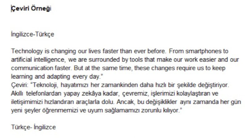 Türkçe ve İngilizce arasında profesyonel çeviriler yapıyorum