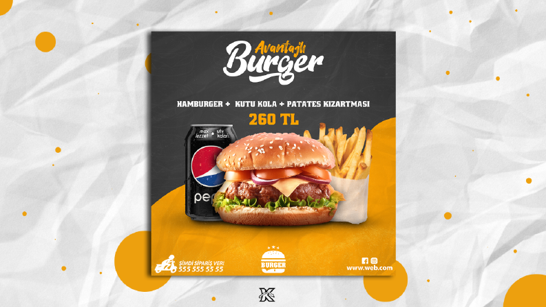 Hamburger / Sosyal medya tasarımı