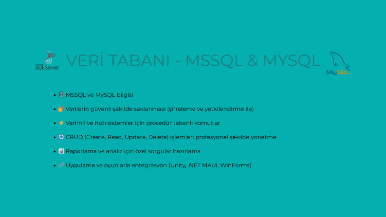MSSQL ve MySQL Destekli Veri Tabanı Çözümleri