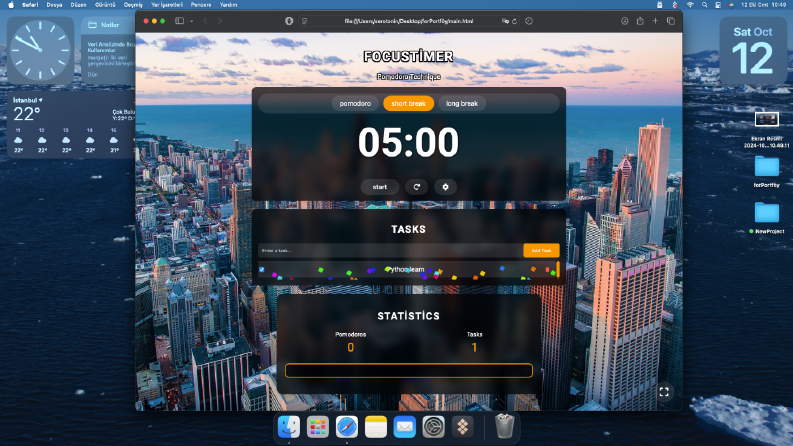 Web Sayfalarım - Pomodoro