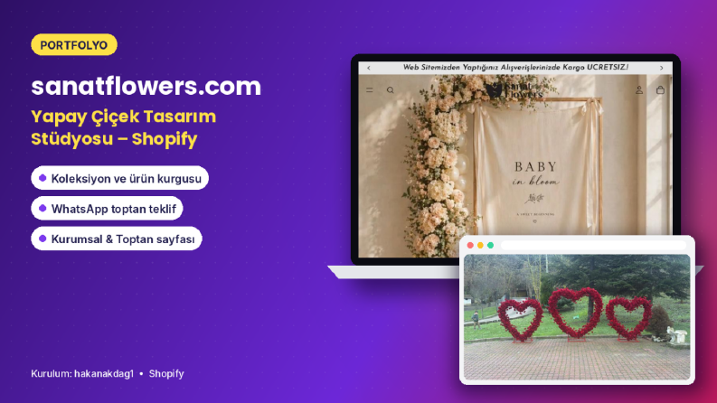 Sanat Flowers – Yapay Çiçek Tasarım Stüdyosu Shopify Sitesi