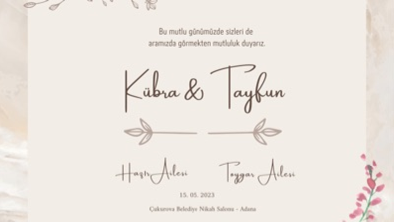 Kişiye özel davetiye tasarımı