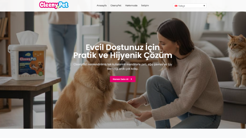 CleenyPet Landing Website Tasarımı