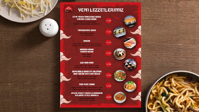 Çin Restoranı Menü Tasarımı