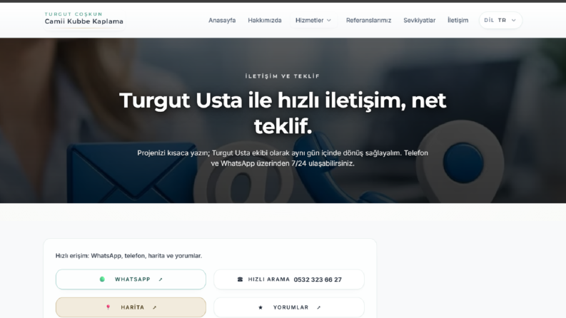 Cami  Kubbe Kaplama-Kurumsal Web Sitesi