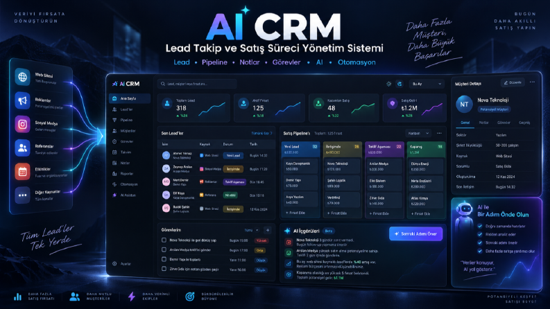 AI CRM – Lead Takip ve Satış Süreci Yönetim Sistemi