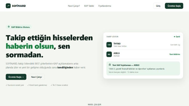 Sofinard – KAP Bildirim Otomasyonu