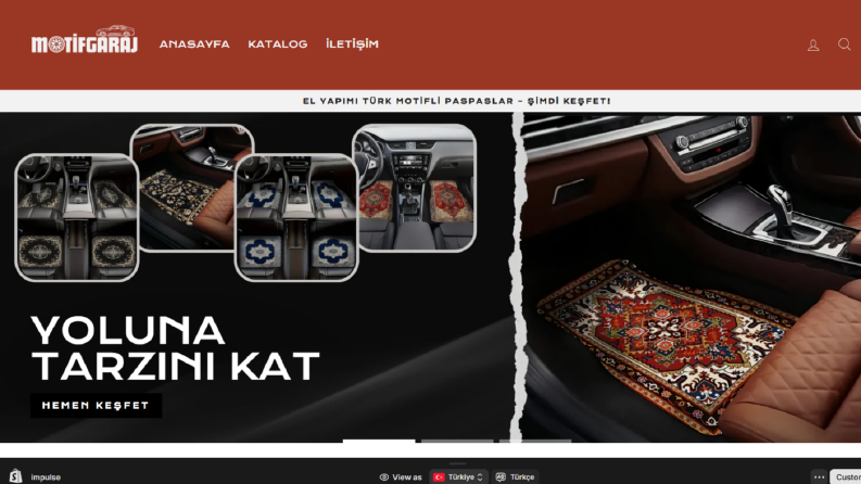 motifgaraj.com web sitesine ait ana sayfa alıntısı
