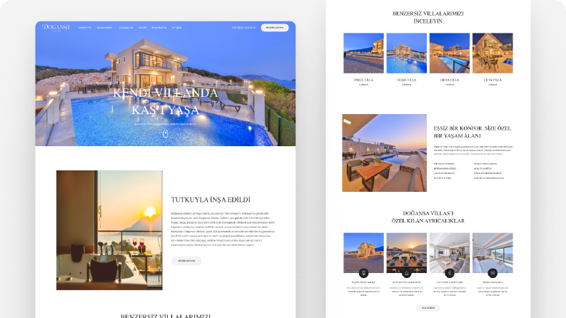Doğansa Villa - Rezervasyon Sistemi Wordpress Website