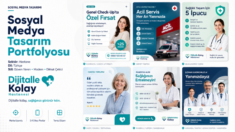 Modern Hastane Sosyal Medya Tasarım Çalışmaları