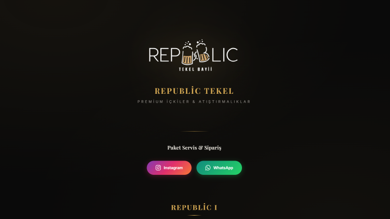 Republic Tekel - Portfolyo Web Sitesi