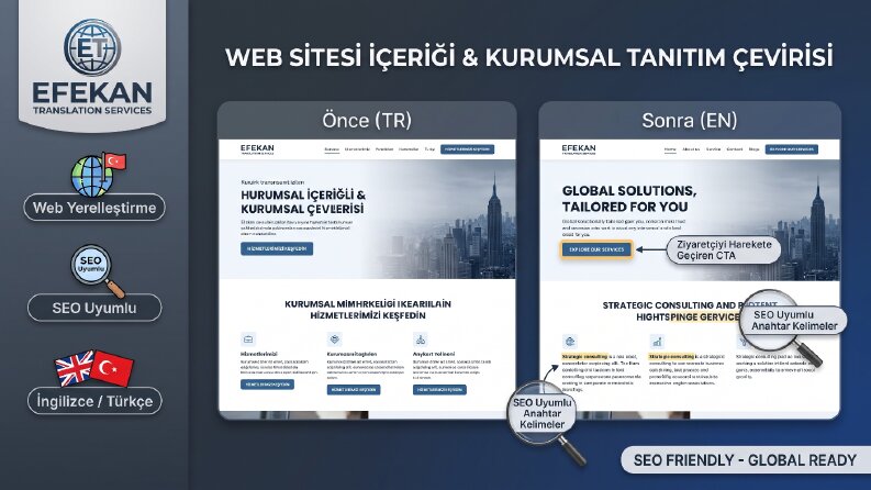 Web Sitesi İçeriği & Kurumsal Tanıtım Çevirisi