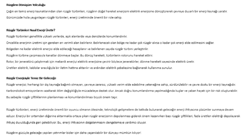Rüzgar Enerjisi SEO Uyumlu Blog Metni