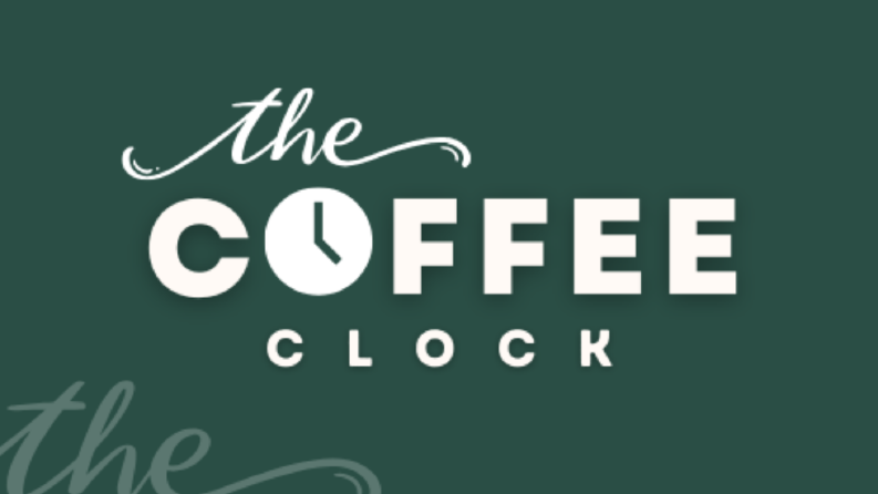The Coffee Clock minimal logo tasarımı