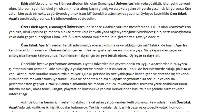 Özer Erkek Apart