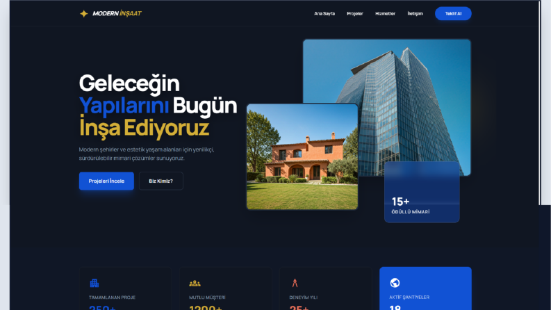 Modern İnşaat Firması Tasarımı Teması