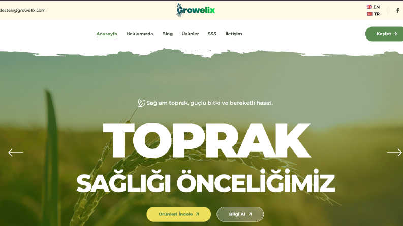Growelix - Dil Seçenekli Kurumsal Web Site