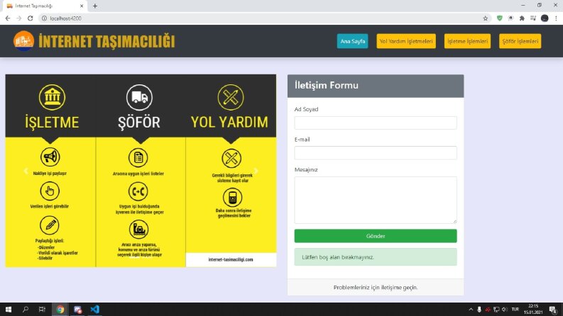 İNTERNET TAŞIMACILIĞI adlı uygulamam.