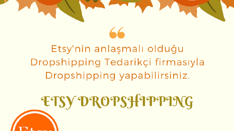 Etsy Dropshipping hizmeti veriyorum
