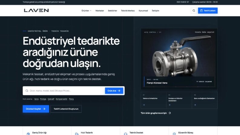 LAVEN ENDÜSTRİ | Kurumsal Web Sitesi & Özel Yönetim Paneli