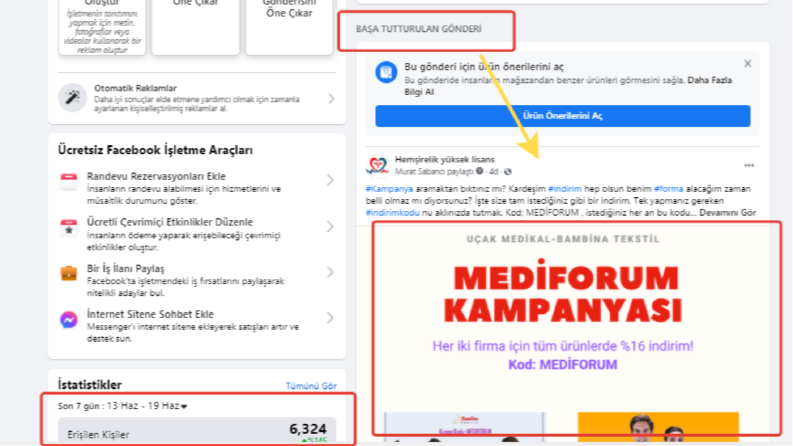 Medikal firmalardan hemşire facebook sayfa reklamı