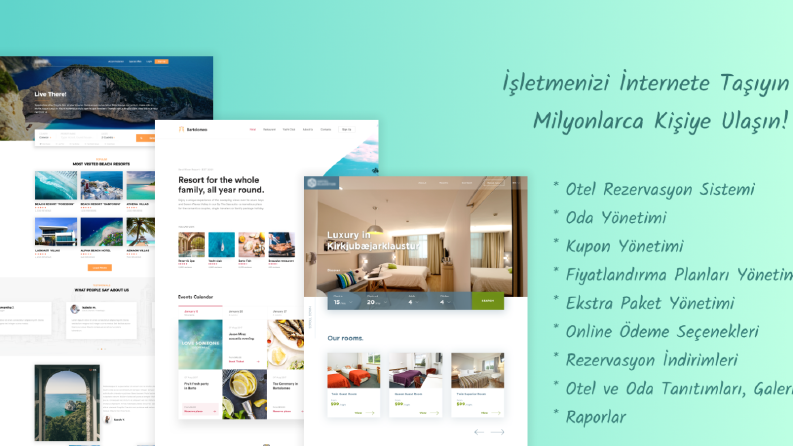 Hotel, Motel, Pansiyonlar için Web Sitesi