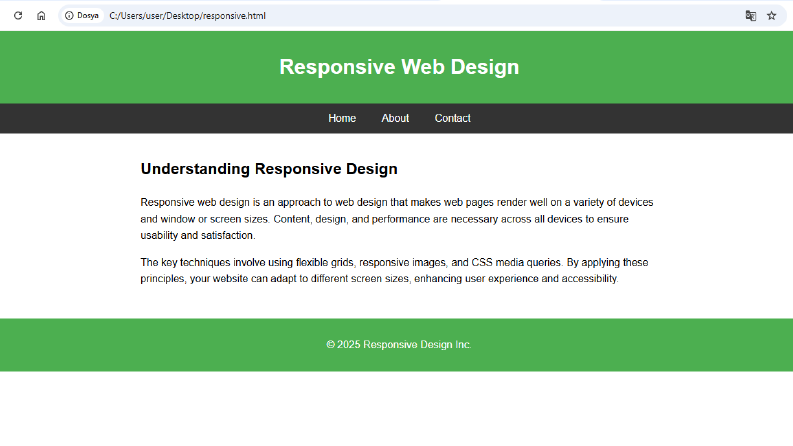 Basit responsive dizayn