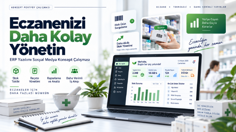 Eczane ERP Yazılımı – Sosyal Medya Konsept Çalışması