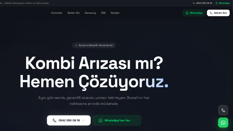 Bursada Bir Beyaz Eşya Servisi İçin Web sitesi