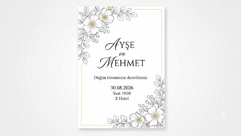 İSTEYİNİZE BAĞLI SİZE ÖZEL GÜNLER İÇİN PROFOSYONEL DAVETİYE 