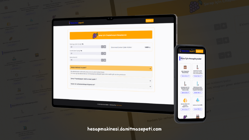 Damıtma Sepeti - Kimya Hesaplamaları için yaptığım websitesi