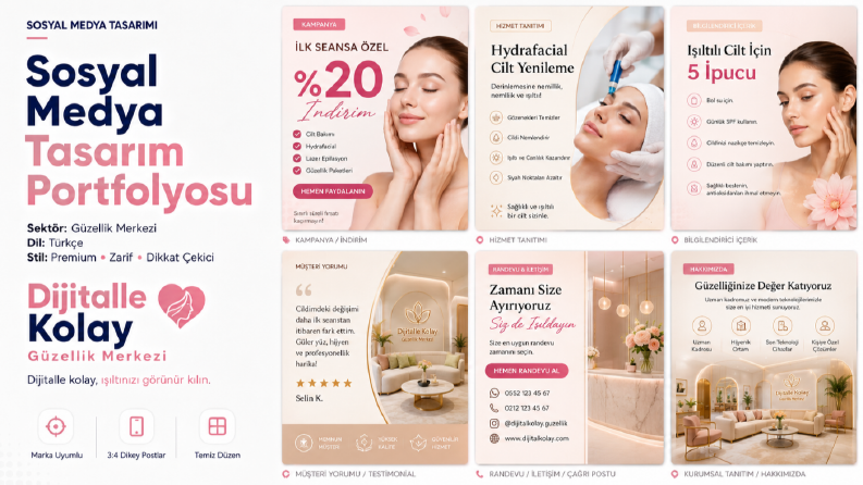 Güzellik Merkezi Sosyal Medya Tasarımları