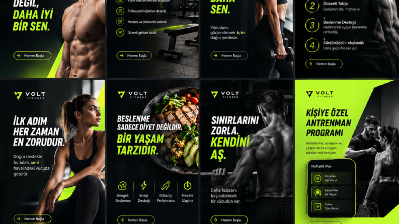 Volt Fitness sosyal medya tasarımı