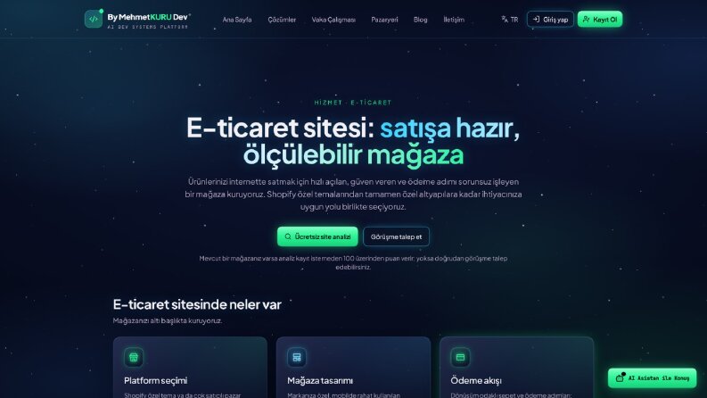 E-ticaret Hizmet Sayfası - Tasarım ve Kodlama