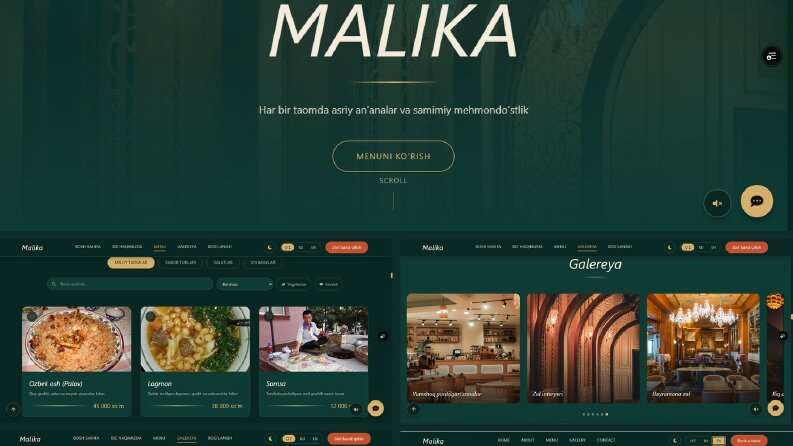 MALIKA Restaurant – Çok Dilli Restoran Sitesi