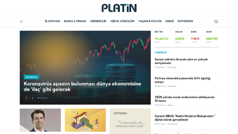 Platin Dergisi - Arayüz Tasarımı