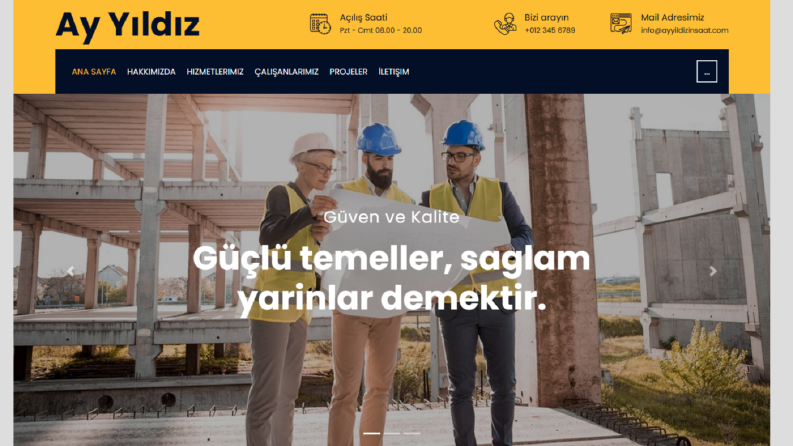 İnşaat Firmasına Web Sitesi Geliştirdim