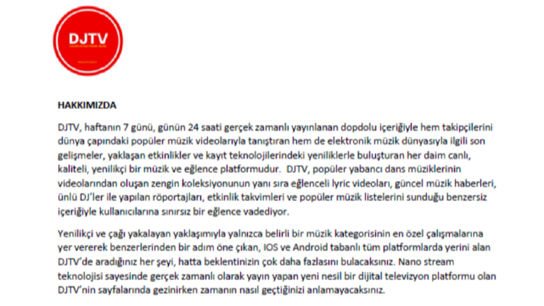 DJTV ~ Hakkımızda