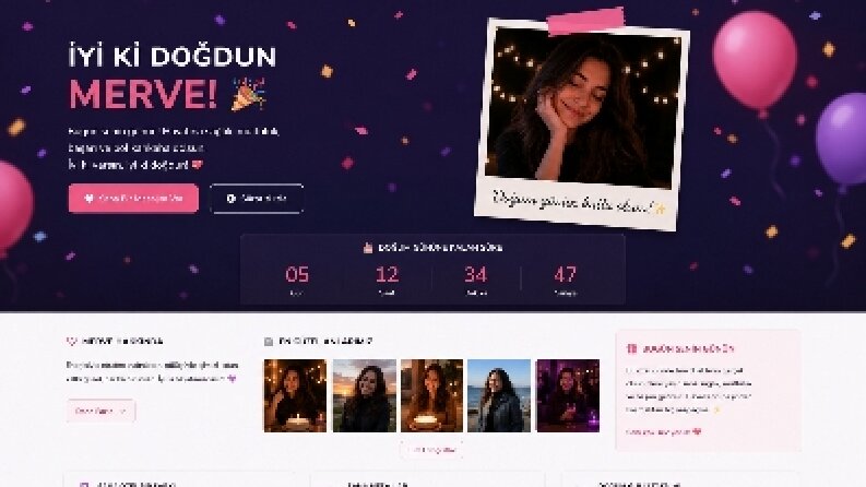 Kişiye Özel Doğum Günü Web Sayfası 🎂