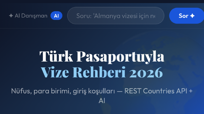 VizeRehberi 2026 Web Uygulaması Tasarımı