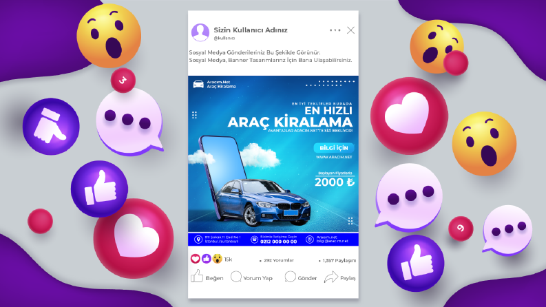 Aracım.net Sosyal Medya Tasarımı