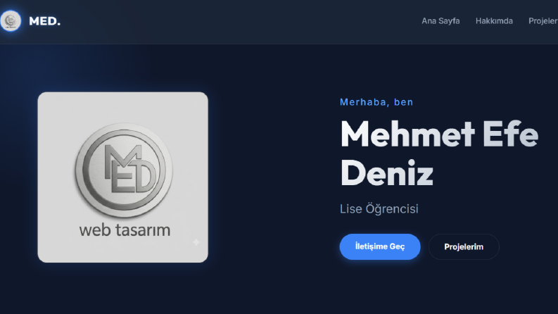 Mehmet Efe Deniz - Kişisel Portfolyo & Developer Web Sitesi
