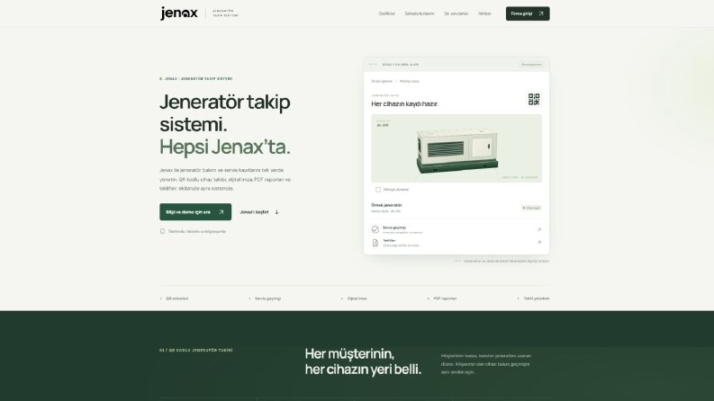 Jenax – Jeneratör Takip ve Servis Yönetim Sistemi