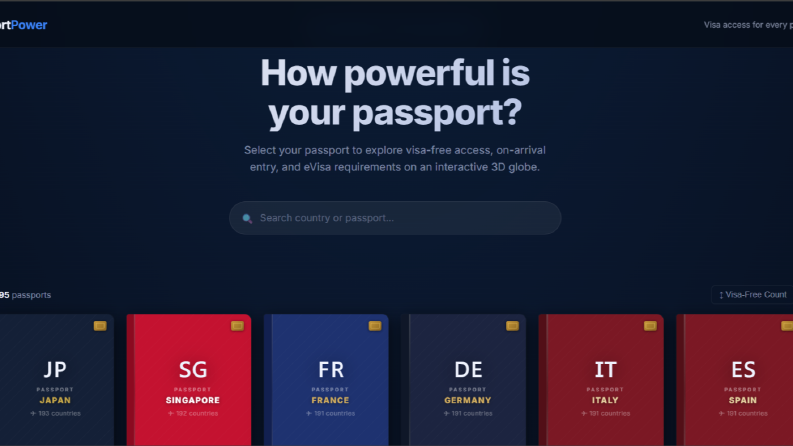 Passport Power – İnteraktif 3D Vize Haritası