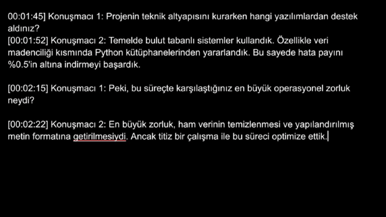 Konuşmacı takibi örneği