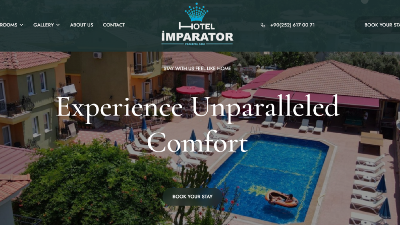 İmparator Hotel için kurumsal web sitesi